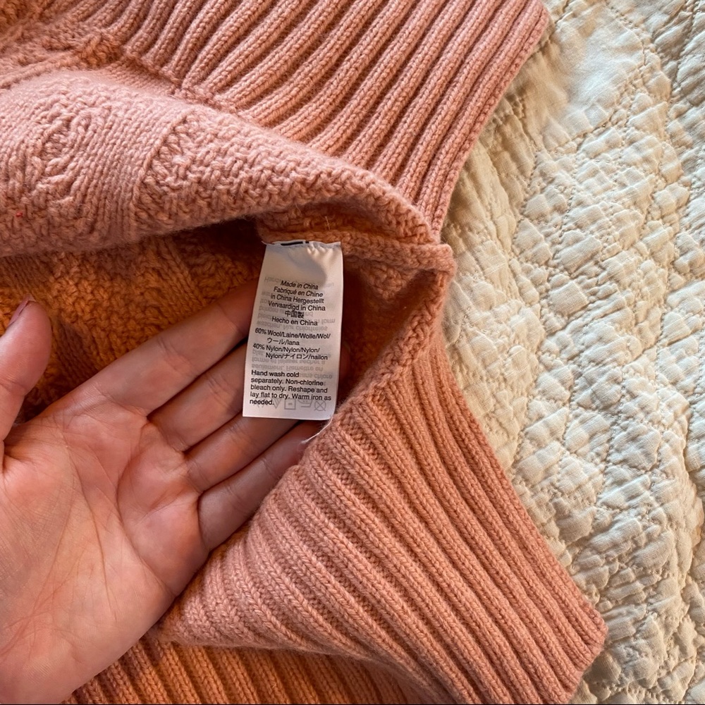 J Crew Lonnie Pink Cable Knit Sweater Tunic - Picture 8 of 12